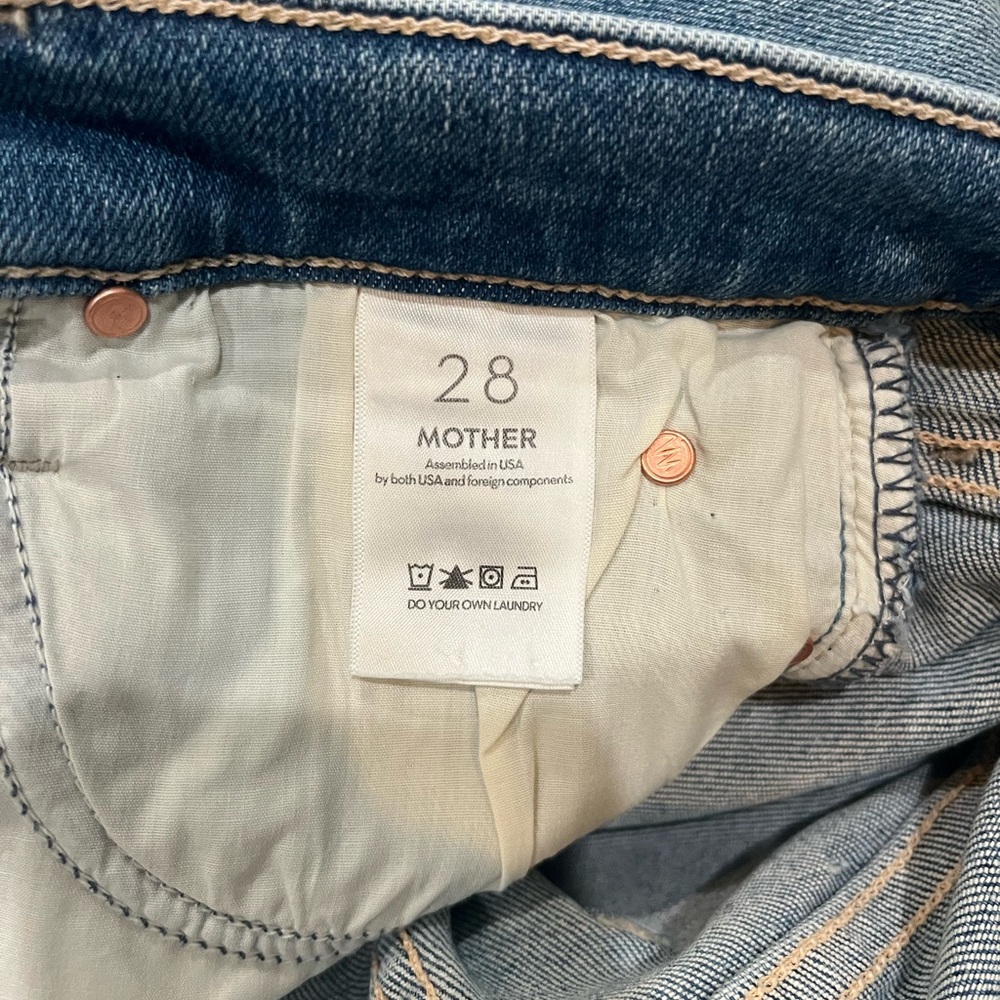 Mother The Dazzler mid-rise straight leg ankle fray Jean - Picture 12 of 16
